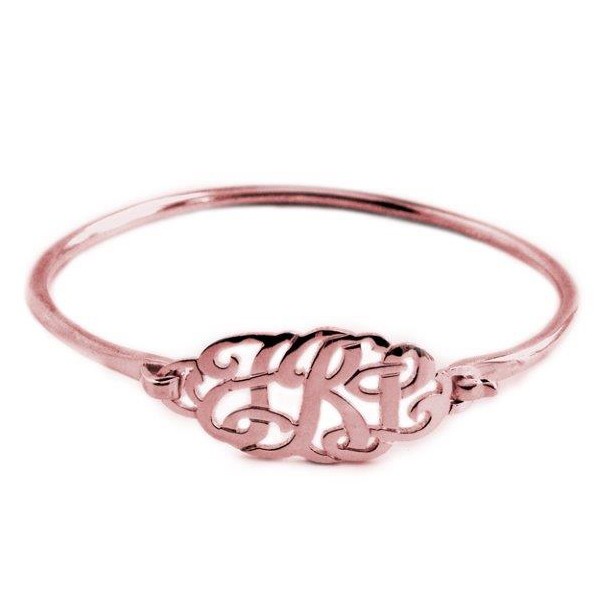 Rose Gold Monogram Bangle Bracelet | ForAllGifts