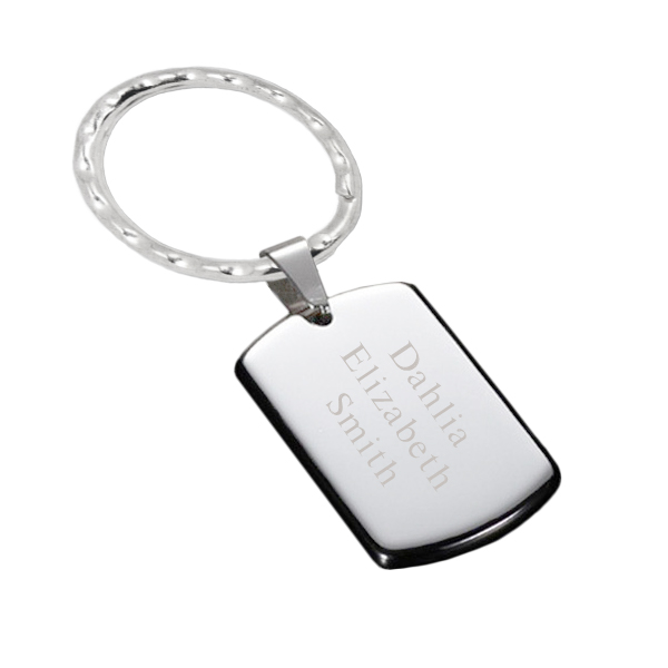 Vnox Free Customize Keychain for Men, 2mm Thick Stainless Steel Dog Tag,  Family Love Gift for
