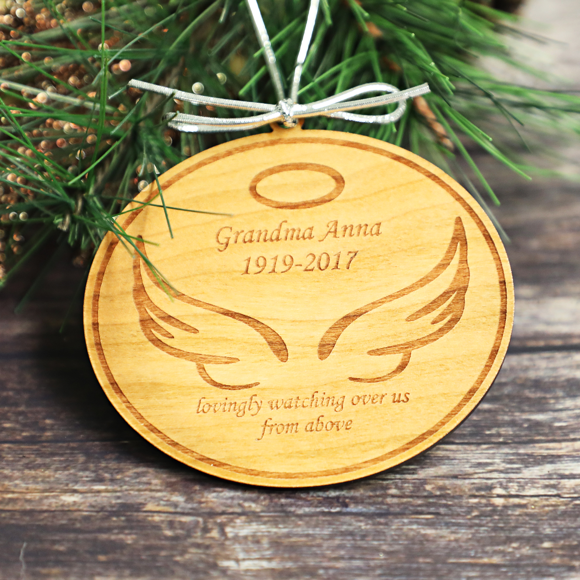 Personalized memorial ornament files Wings Memorial Christmas Ornament files