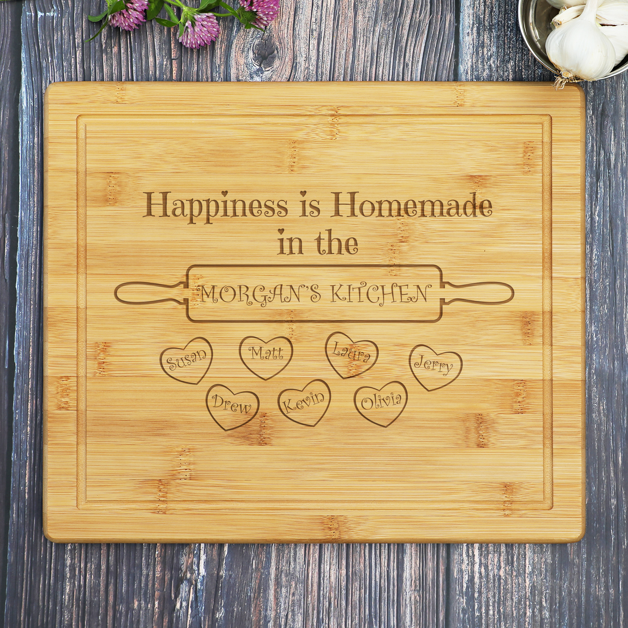 Personalized Treasures Bamboo Cutting Board